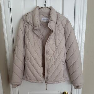 Calvin Klein Women's Beige Quilted Puffer Jacket